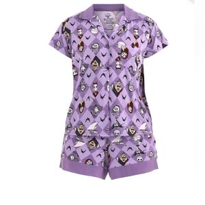 Disney Nightmare Before Christmas 2 Piece Pjs Sleepwear Short Set Xl Nwt